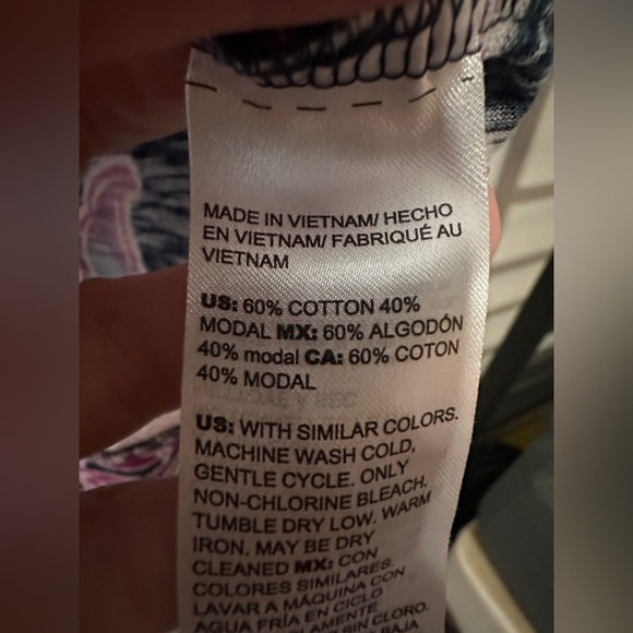 Chico’s Multicolor Paisley Print Cotten Modal Blend Top Boat Neck 3/4 Sleeves XL - Picture 6 of 8